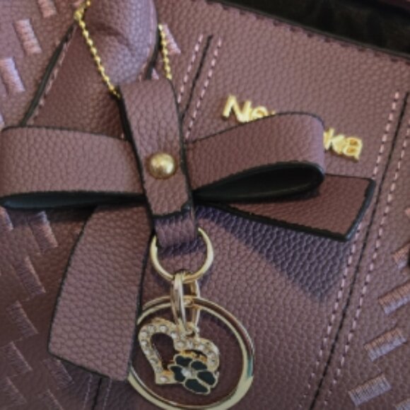 Nevenka Muted Plum Satchel/Crossbody w Charm NWOT - Picture 4 of 9